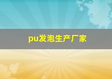 pu发泡生产厂家