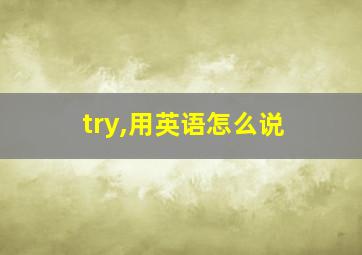 try,用英语怎么说