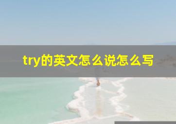 try的英文怎么说怎么写