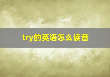 try的英语怎么读音