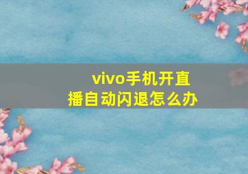 vivo手机开直播自动闪退怎么办