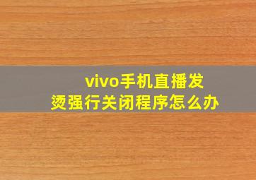 vivo手机直播发烫强行关闭程序怎么办