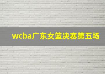 wcba广东女篮决赛第五场