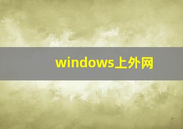 windows上外网