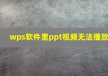 wps软件里ppt视频无法播放