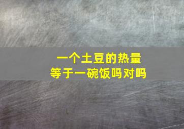 一个土豆的热量等于一碗饭吗对吗