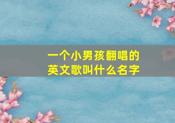 一个小男孩翻唱的英文歌叫什么名字