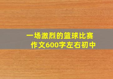 一场激烈的篮球比赛作文600字左右初中