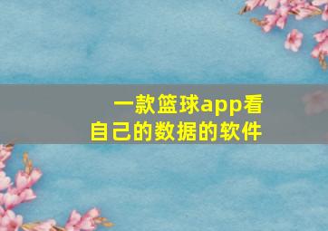 一款篮球app看自己的数据的软件