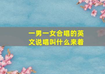 一男一女合唱的英文说唱叫什么来着