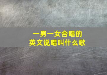 一男一女合唱的英文说唱叫什么歌