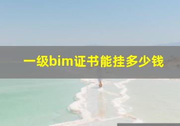 一级bim证书能挂多少钱