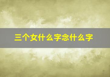 三个女什么字念什么字