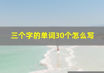 三个字的单词30个怎么写