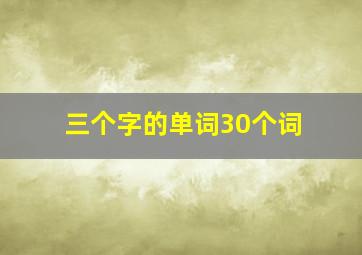 三个字的单词30个词