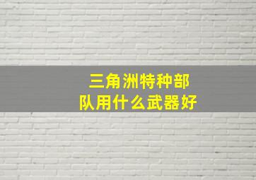 三角洲特种部队用什么武器好