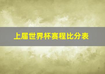 上届世界杯赛程比分表