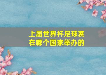 上届世界杯足球赛在哪个国家举办的