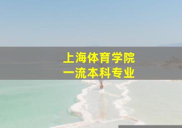 上海体育学院一流本科专业