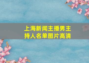 上海新闻主播男主持人名单图片高清