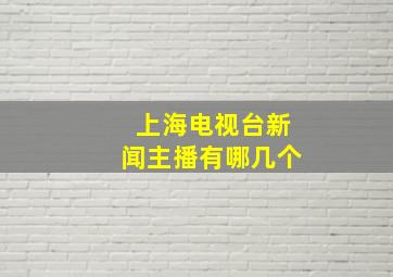 上海电视台新闻主播有哪几个