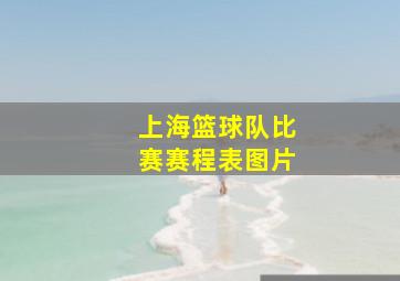 上海篮球队比赛赛程表图片