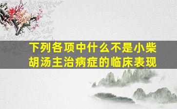 下列各项中什么不是小柴胡汤主治病症的临床表现