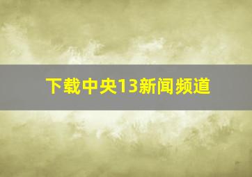 下载中央13新闻频道