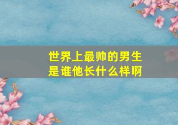 世界上最帅的男生是谁他长什么样啊