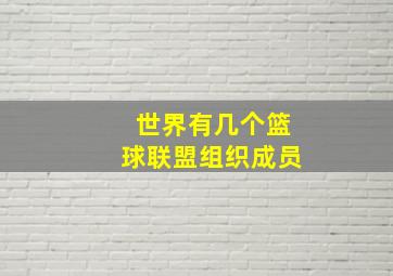 世界有几个篮球联盟组织成员