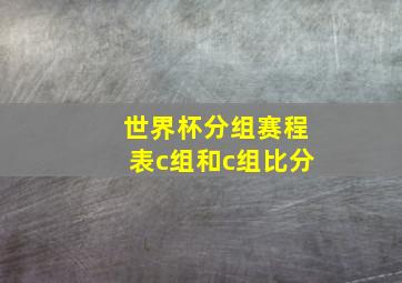 世界杯分组赛程表c组和c组比分