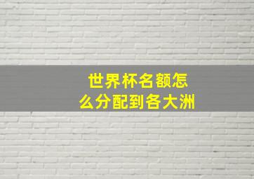 世界杯名额怎么分配到各大洲