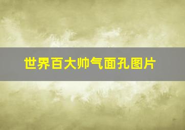 世界百大帅气面孔图片