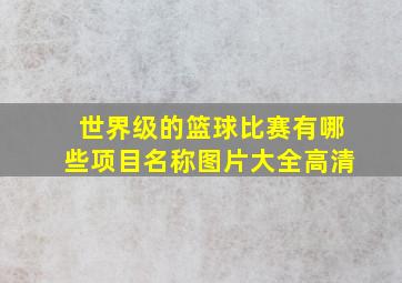 世界级的篮球比赛有哪些项目名称图片大全高清