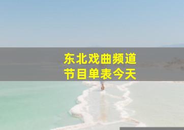 东北戏曲频道节目单表今天