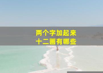 两个字加起来十二画有哪些