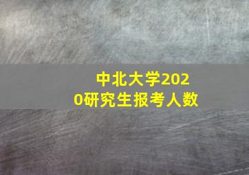 中北大学2020研究生报考人数