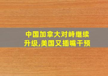 中国加拿大对峙继续升级,美国又插嘴干预