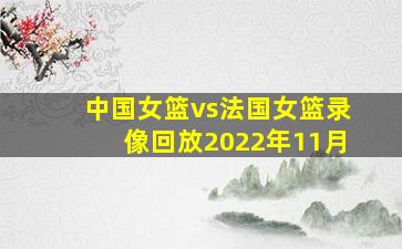 中国女篮vs法国女篮录像回放2022年11月