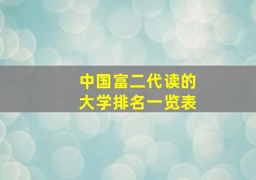 中国富二代读的大学排名一览表