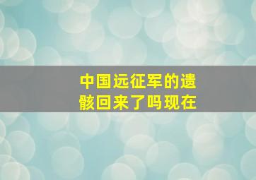 中国远征军的遗骸回来了吗现在