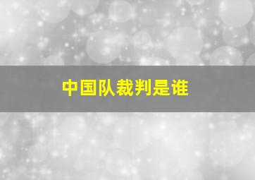 中国队裁判是谁