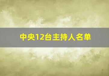 中央12台主持人名单