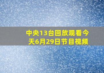 中央13台回放观看今天6月29日节目视频