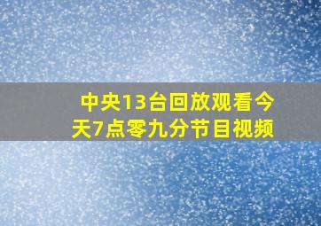 中央13台回放观看今天7点零九分节目视频