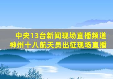 中央13台新闻现场直播频道神州十八航天员出征现场直播