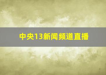 中央13新闻频道直播