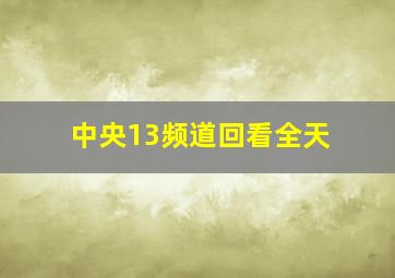 中央13频道回看全天