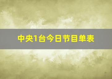 中央1台今日节目单表