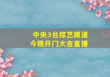 中央3台综艺频道今晚开门大吉直播